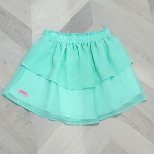Simply Southern green tiered stretch waist ruffled, mini comfortable soft skirt